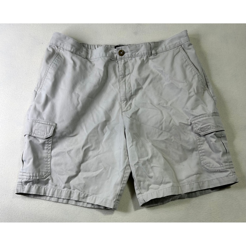 Puritan Mens Cargo Shorts‎ Size 40 Gray Sidewalk P07B002 Elastic Waist Twill